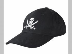 Lebka - Smrtka Pirát čierna šiltovka s vyšívaným logom materiál 100% bavlna univerzálna nastaviteľná veľkosť
